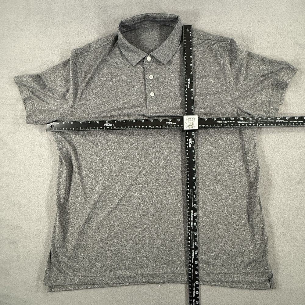 Tailor Vintage Polo Mens XL Gray Short Sleeve stretch 3 button - Picture 2 of 6